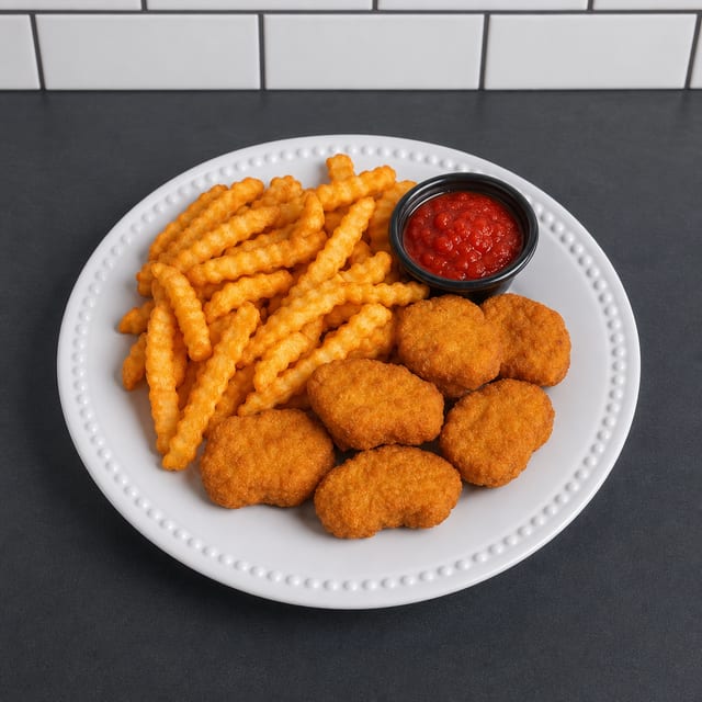 Chicken Nuggets with Fries.